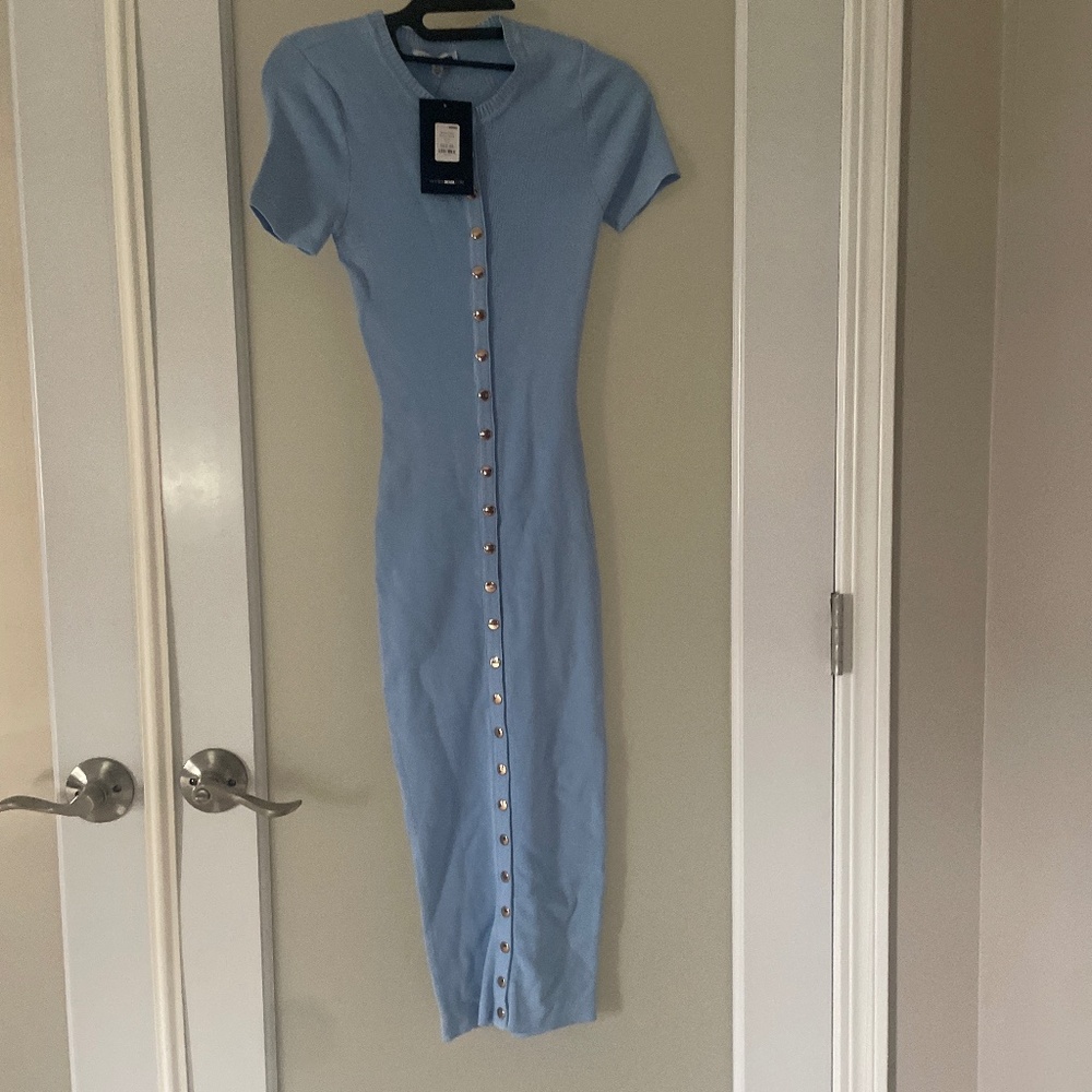 Blue long midi dress. NWT